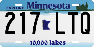 MN license plate 217LTQ