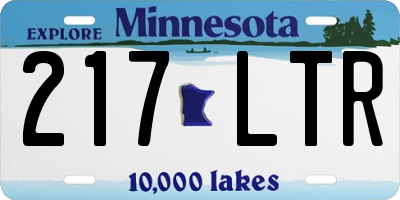 MN license plate 217LTR
