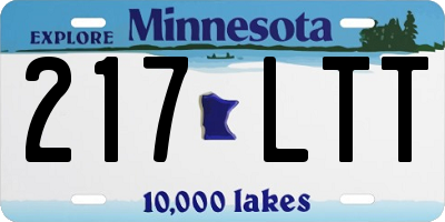 MN license plate 217LTT