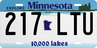 MN license plate 217LTU