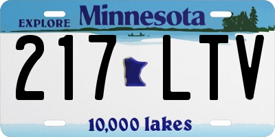 MN license plate 217LTV