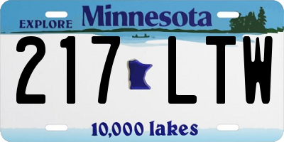 MN license plate 217LTW