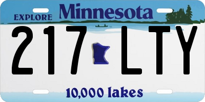 MN license plate 217LTY