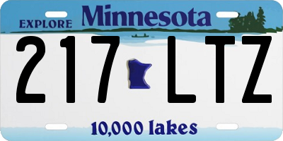 MN license plate 217LTZ