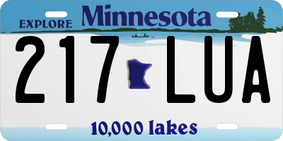 MN license plate 217LUA