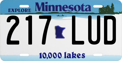 MN license plate 217LUD