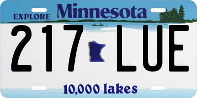 MN license plate 217LUE