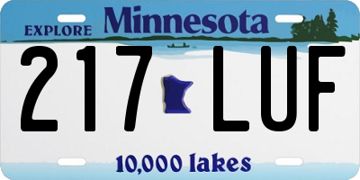 MN license plate 217LUF