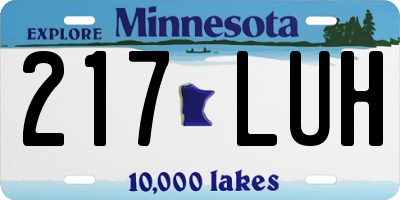 MN license plate 217LUH