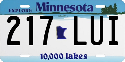 MN license plate 217LUI