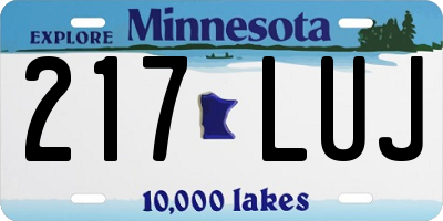 MN license plate 217LUJ