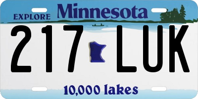 MN license plate 217LUK
