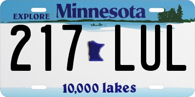 MN license plate 217LUL