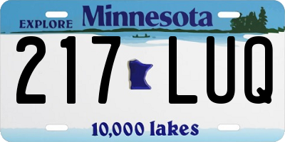 MN license plate 217LUQ