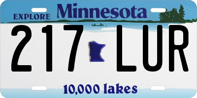 MN license plate 217LUR