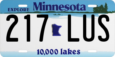 MN license plate 217LUS