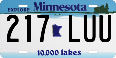 MN license plate 217LUU