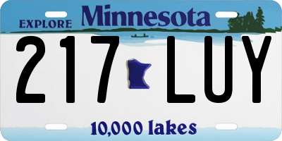 MN license plate 217LUY