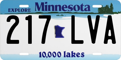 MN license plate 217LVA