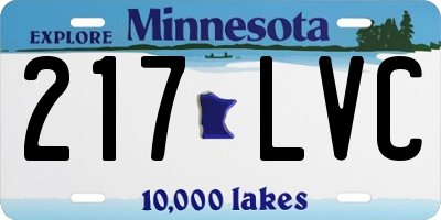 MN license plate 217LVC