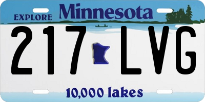 MN license plate 217LVG