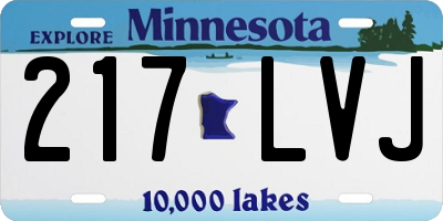 MN license plate 217LVJ
