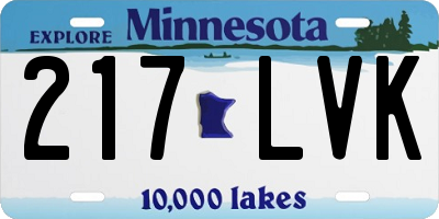 MN license plate 217LVK
