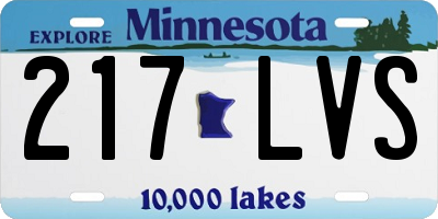 MN license plate 217LVS
