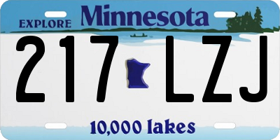 MN license plate 217LZJ