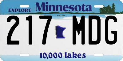 MN license plate 217MDG
