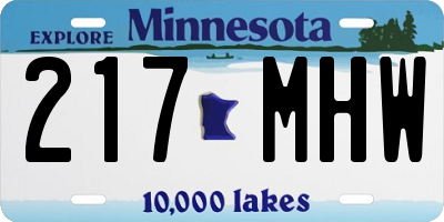 MN license plate 217MHW