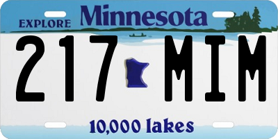 MN license plate 217MIM