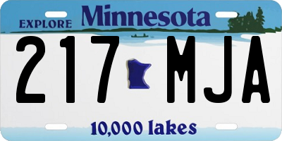 MN license plate 217MJA