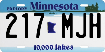 MN license plate 217MJH