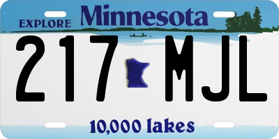 MN license plate 217MJL
