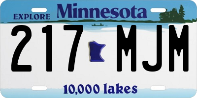 MN license plate 217MJM