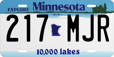 MN license plate 217MJR