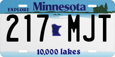MN license plate 217MJT