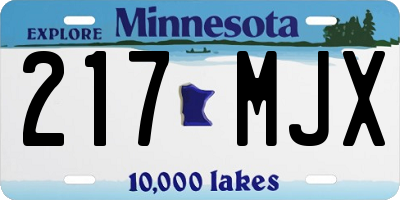 MN license plate 217MJX