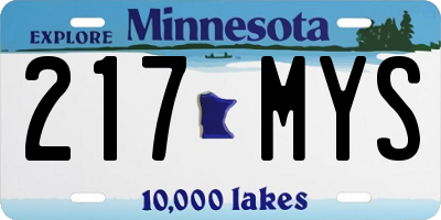 MN license plate 217MYS