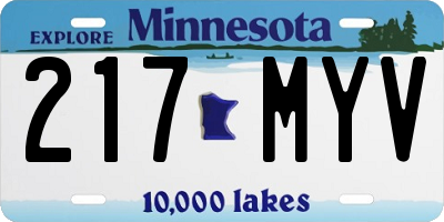 MN license plate 217MYV