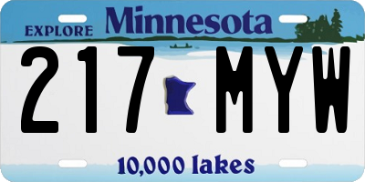 MN license plate 217MYW