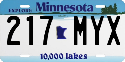 MN license plate 217MYX