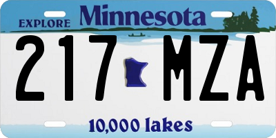 MN license plate 217MZA