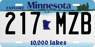 MN license plate 217MZB