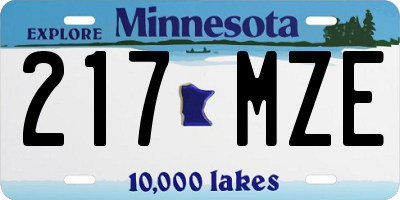 MN license plate 217MZE