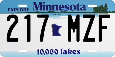 MN license plate 217MZF