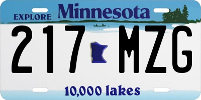 MN license plate 217MZG