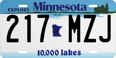 MN license plate 217MZJ
