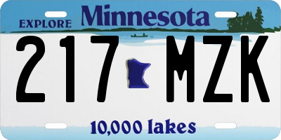 MN license plate 217MZK